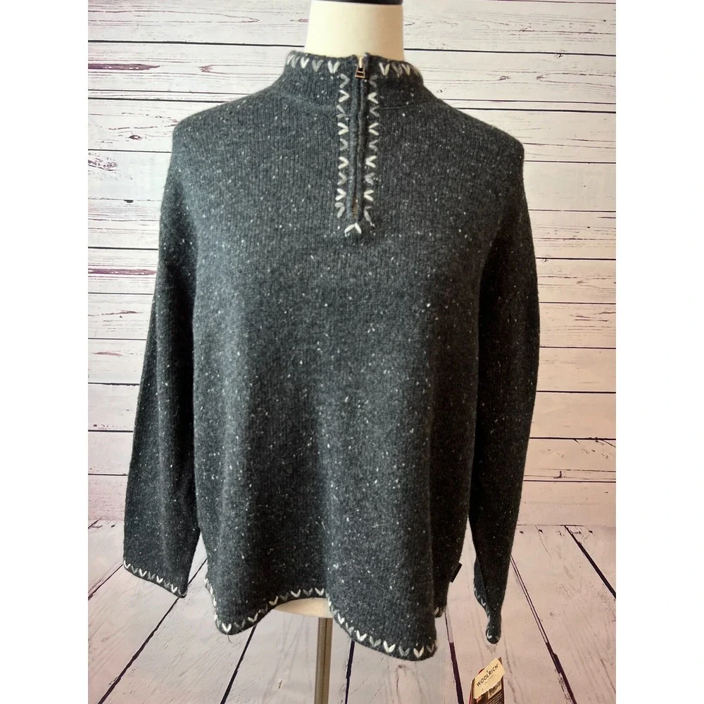 Woolrich Sweater Wool Knit XLP XL Petite Grandpa NWT Chunky Knit Aztec‎ Womens